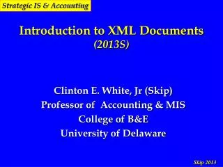 Introduction to XML Documents (2013S)