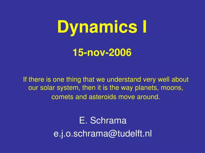 dynamics i 15 nov 2006