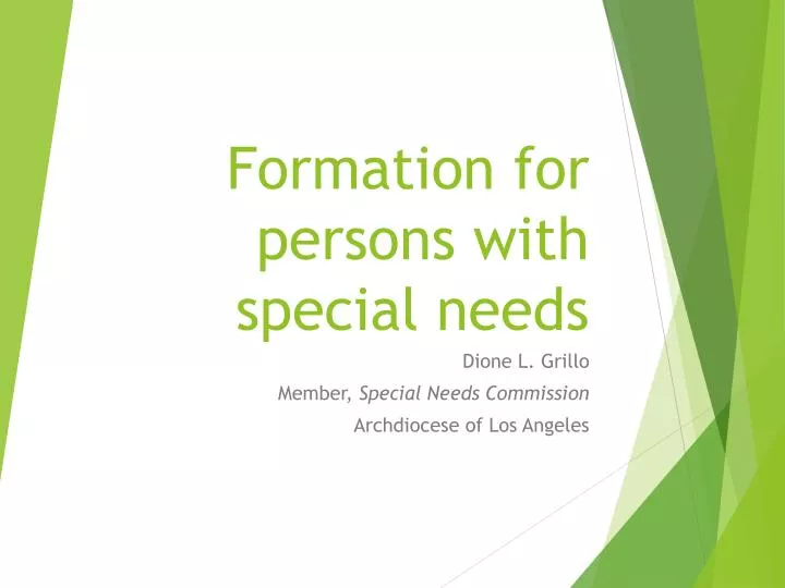 formation for persons with special needs