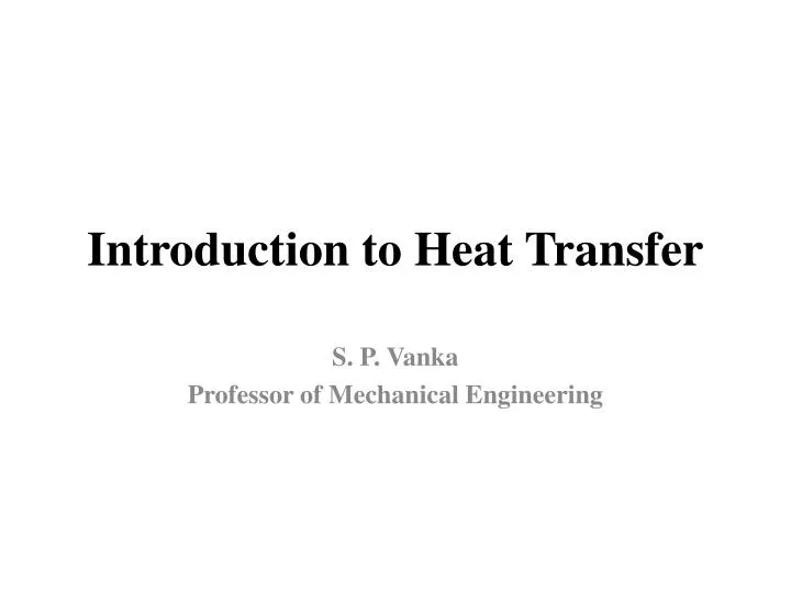 introduction to heat transfer