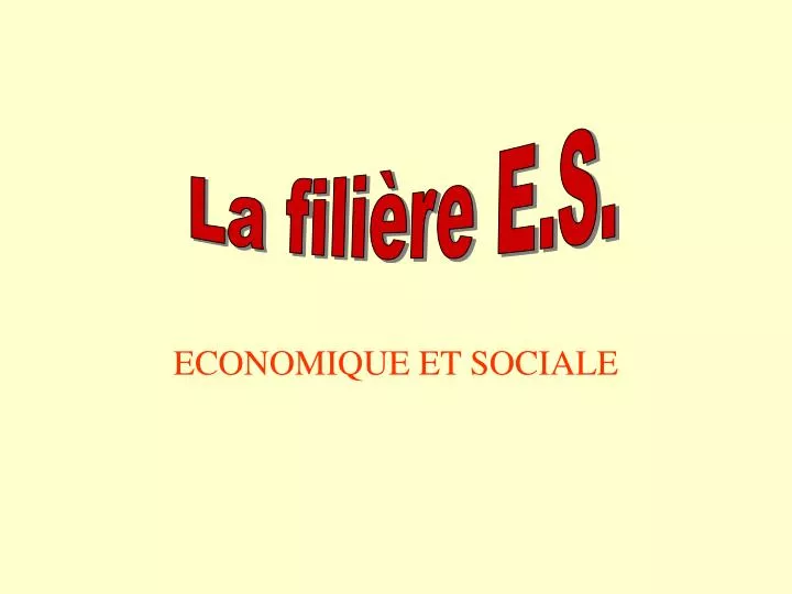 economique et sociale