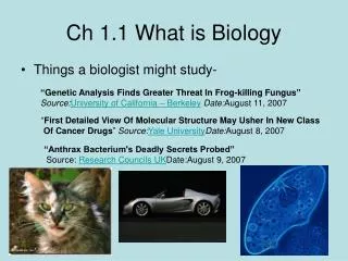 Ch 1.1 What is Biology