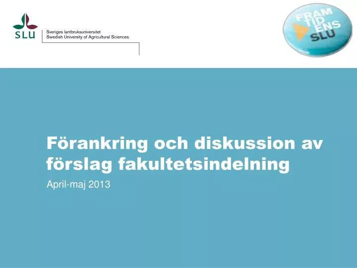 f rankring och diskussion av f rslag fakultetsindelning