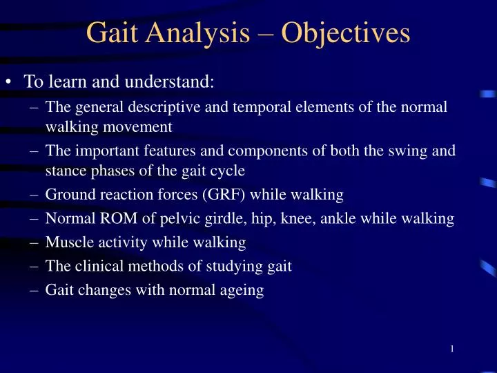 gait analysis objectives