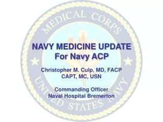 NAVY MEDICINE UPDATE For Navy ACP