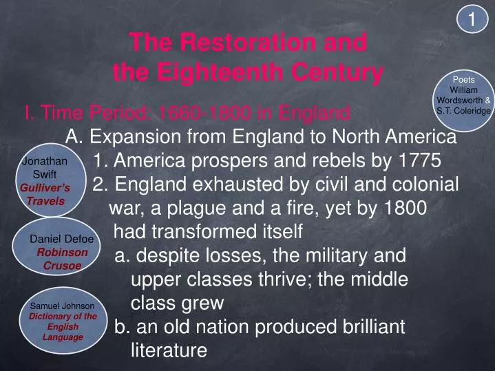 the restoration and the eighteenth century