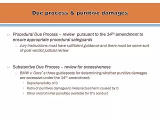 due p rocess p unitive damages
