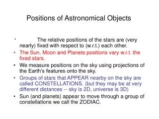 Positions of Astronomical Objects