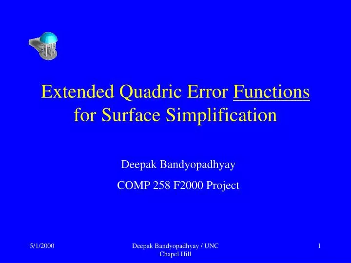 extended quadric error functions for surface simplification