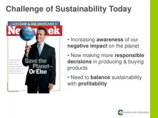 Challenge of Sustainability Today