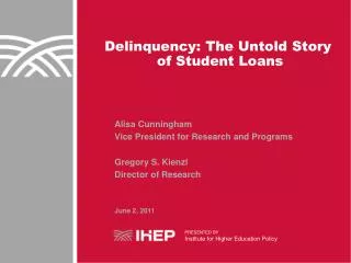 Delinquency: The Untold Story of Student Loans