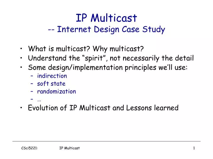 ip multicast internet design case study