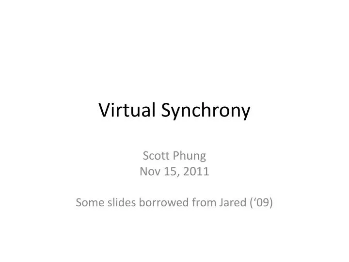 virtual synchrony