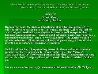 Chapter 8 Genetic Theory by Laura J. Pankow