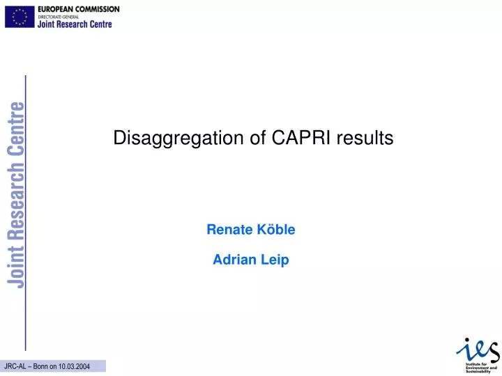 disaggregation of capri results