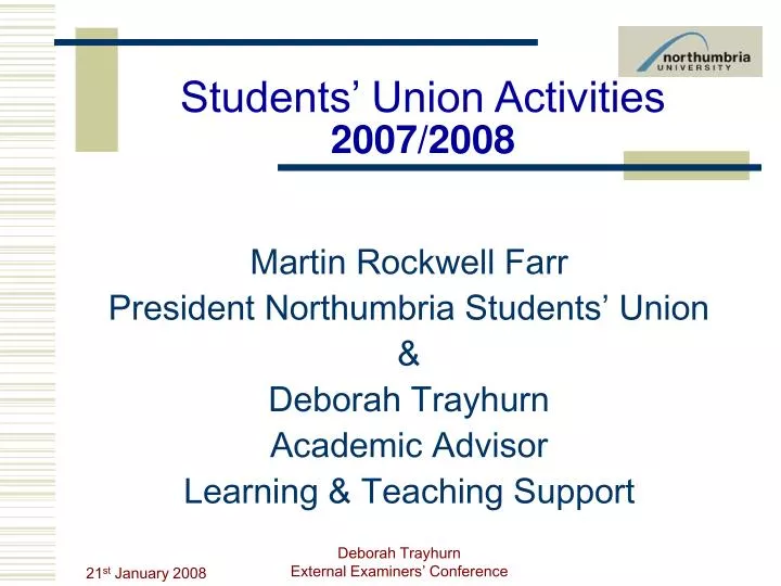 students union activities 2007 2008