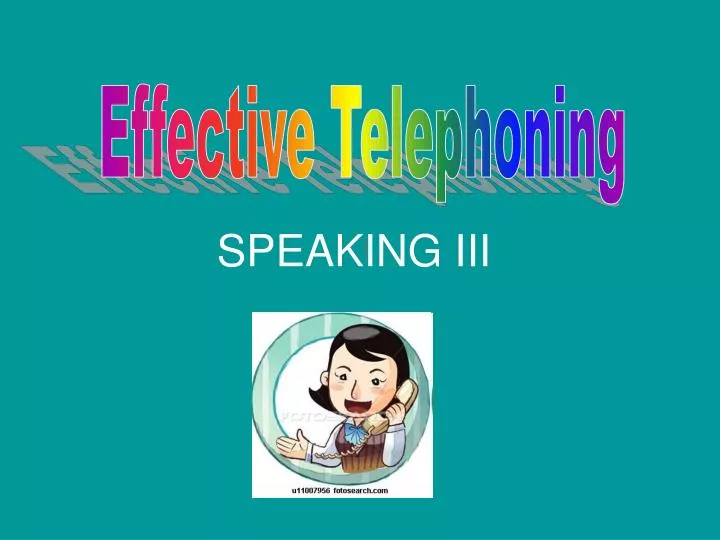speaking iii