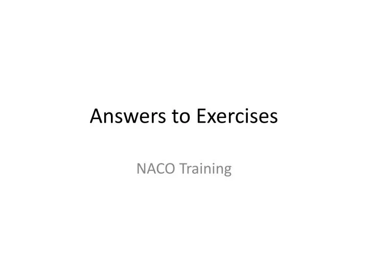answers to exercises