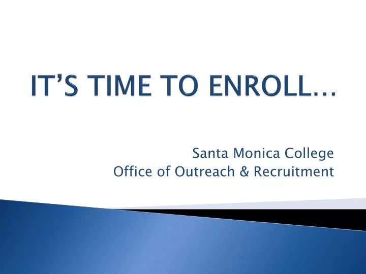 it s time to enroll