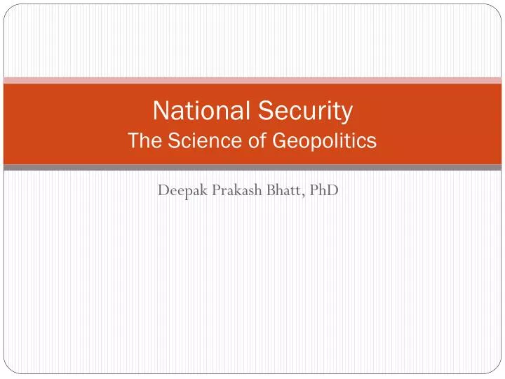 national security the science of geopolitics