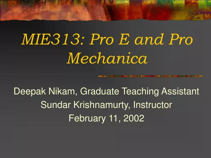 mie313 pro e and pro mechanica
