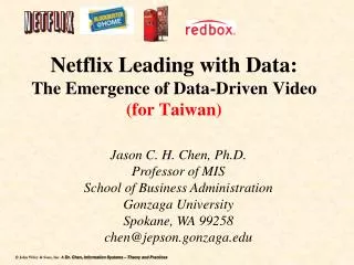 Netflix Leading with Data: The Emergence of Data-Driven Video (for Taiwan)