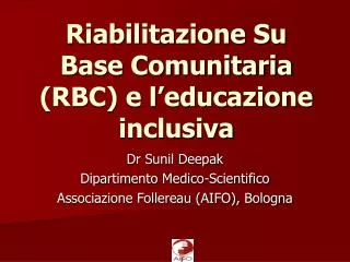 riabilitazione su base comunitaria rbc e l educazione inclusiva