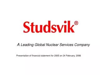 A Leading Global Nuclear Services Company