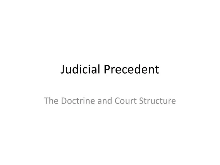 judicial precedent