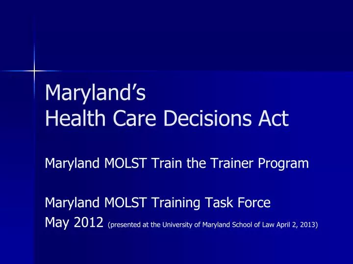 maryland s health care decisions act