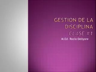 gesti n de la disciplina clase 1