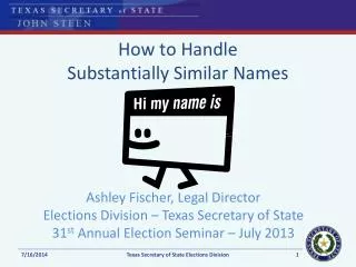 How to Handle Substantially Similar Names
