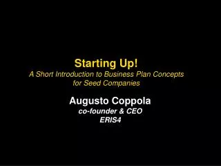 Augusto Coppola co-founder &amp; CEO ERIS4