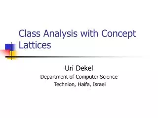 Class Analysis with Concept Lattices