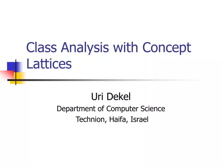 class analysis with concept lattices
