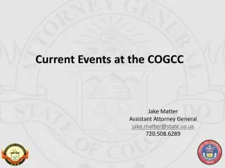 Current Events at the COGCC