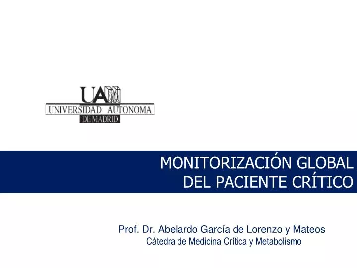 monitorizaci n global del paciente cr tico