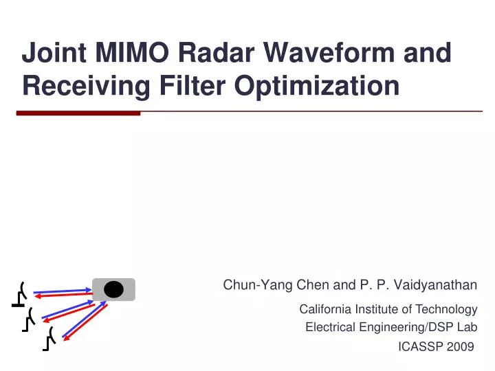 joint mimo radar waveform and receiving filter optimization
