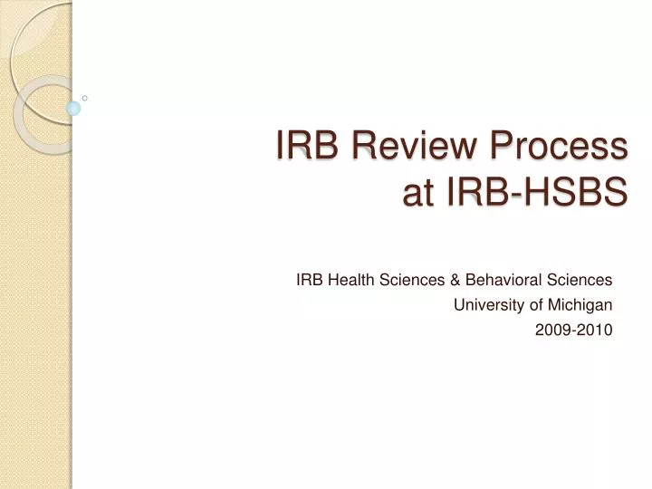 irb review process at irb hsbs