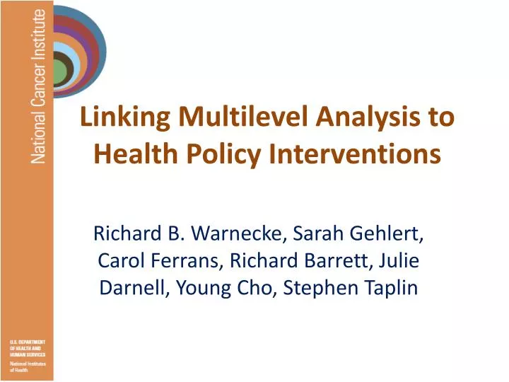 linking multilevel analysis to health policy interventions