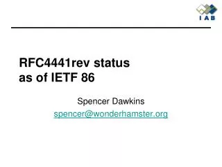 RFC4441rev status as of IETF 86