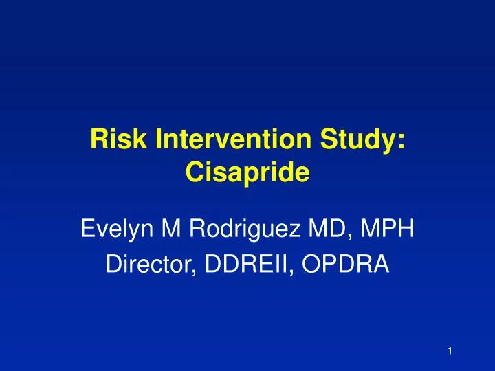 risk intervention study cisapride