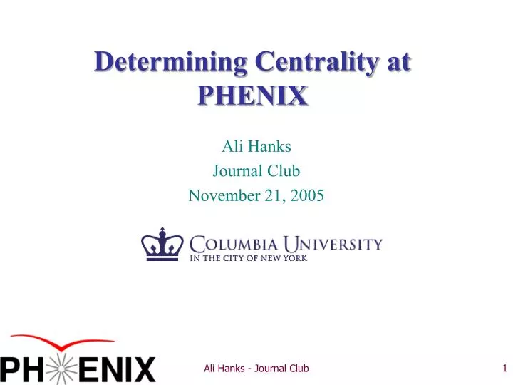 determining centrality at phenix