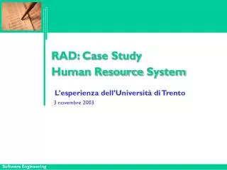 RAD: Case Study Human Resource System