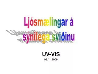 UV-VIS 02.11.2006