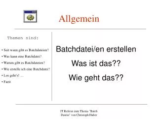 allgemein