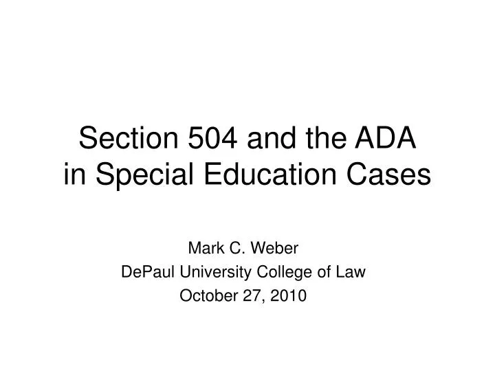 section 504 and the ada in special education cases