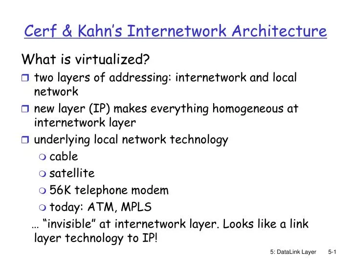 cerf kahn s internetwork architecture