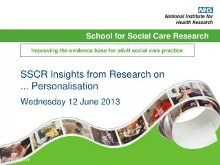 Improving the evidence base for adult social care practice