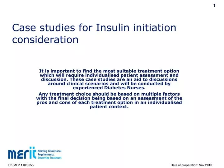 case studies for insulin initiation consideration